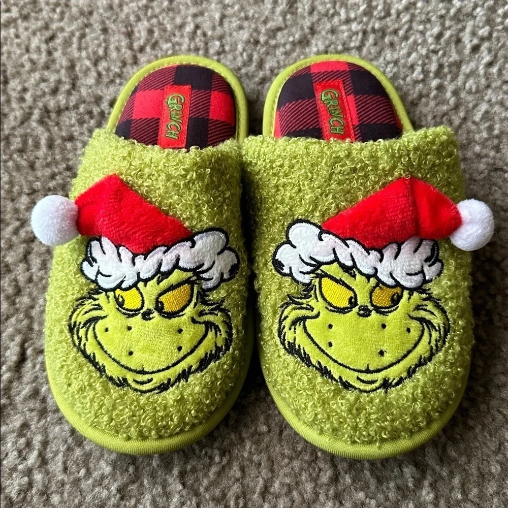 Grinch Kids Slippers - Green and Red